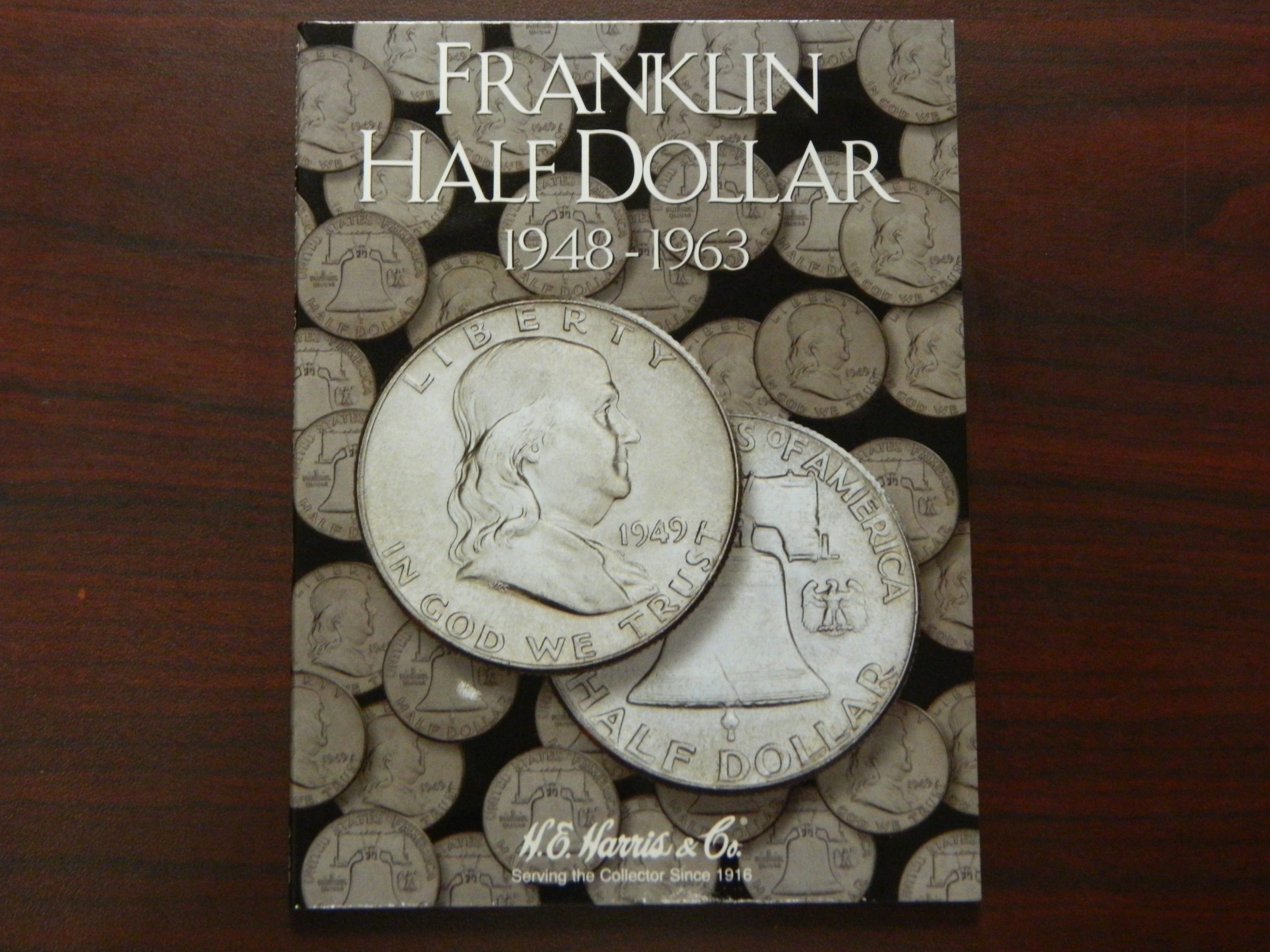 Lot of (5) 90% Silver Franklin Half Dollars, w/ New Harris Franklin Coin Folder! - Image 2